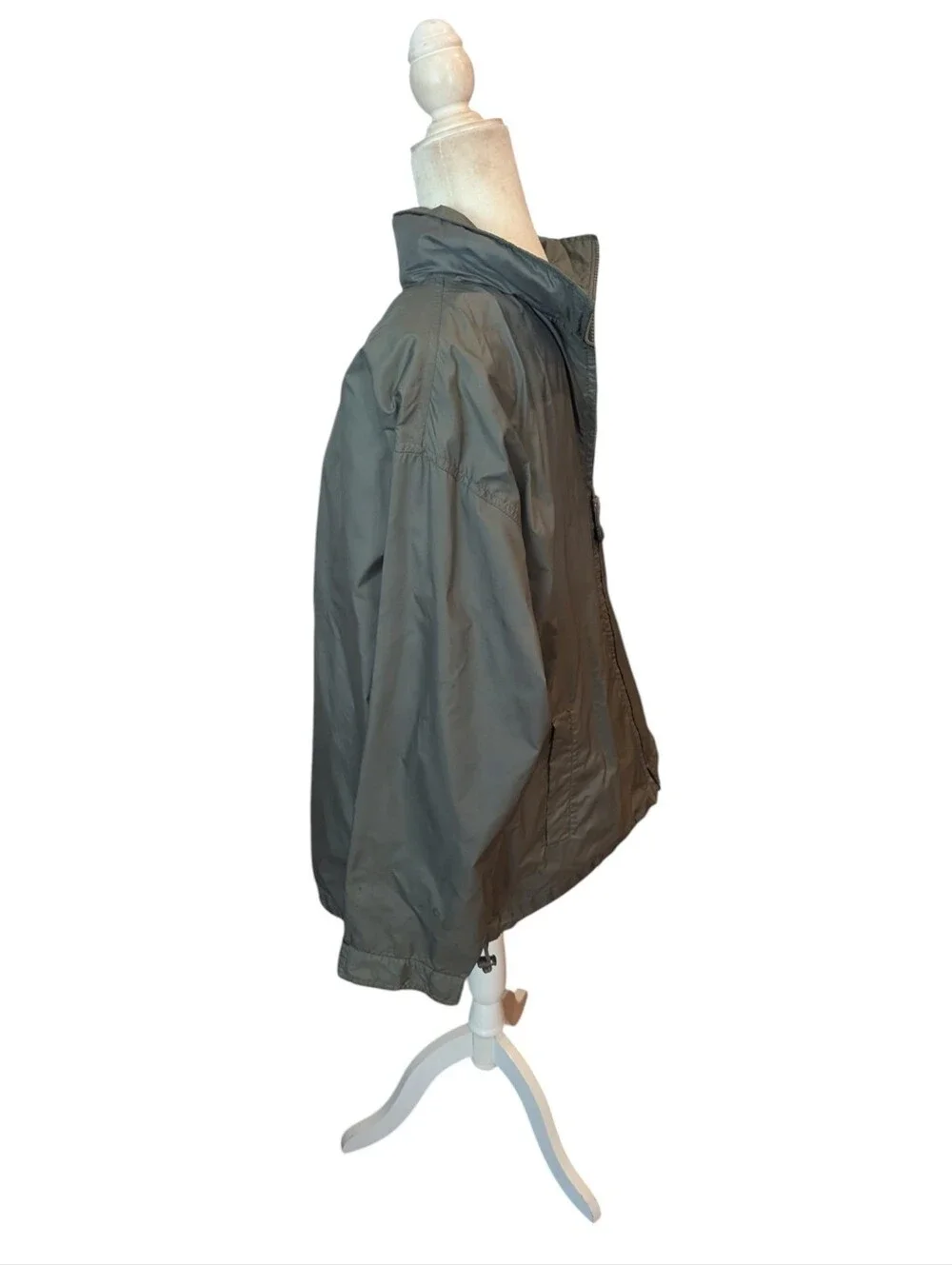 Lands' End Men's Olive Neutral Zip-Front  Classic Gorpcore Windbreaker Sz L